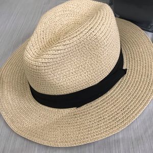 Fedora | Beige With Black Ribbon | Beach Hat